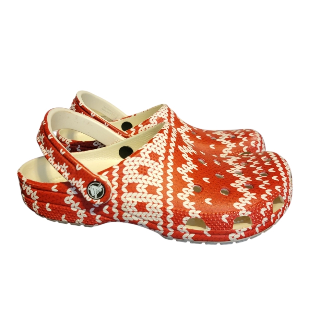 CROCS Classic Holiday Sweater Unisex Clog Womens‎ 9 or Mens 7